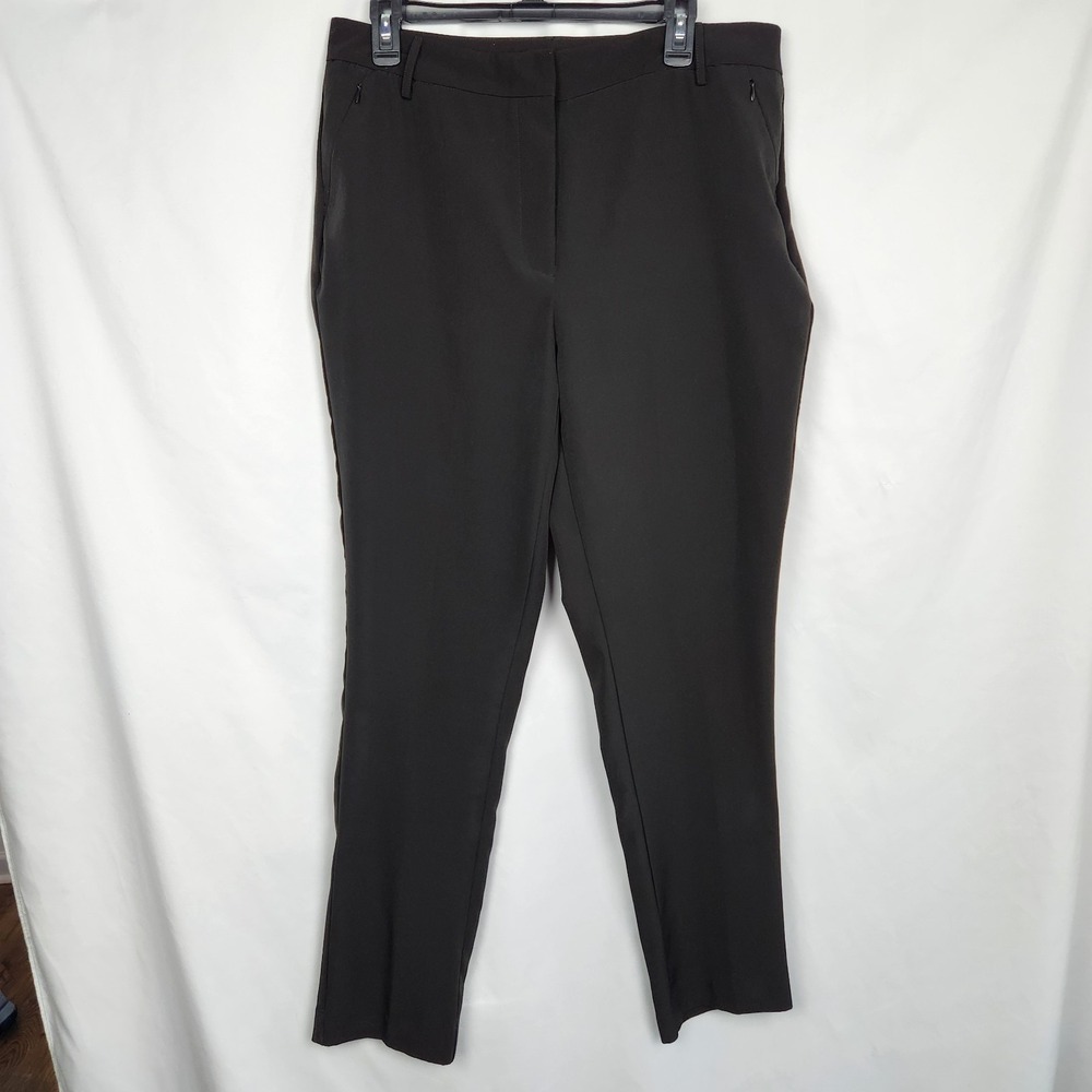 Baku‎ Womens Size 12 Black Solid Dress Pants Straight Leg